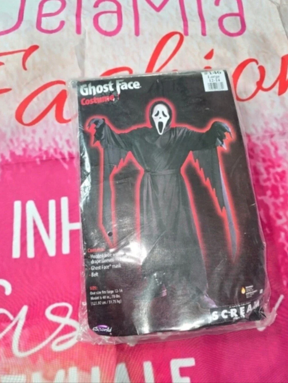Black Scream Ghost Costume Robe with Mask - Kids